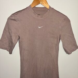 Nike Mauve Midi Dress XS Athletic Dress Side Slit Short Sleeve